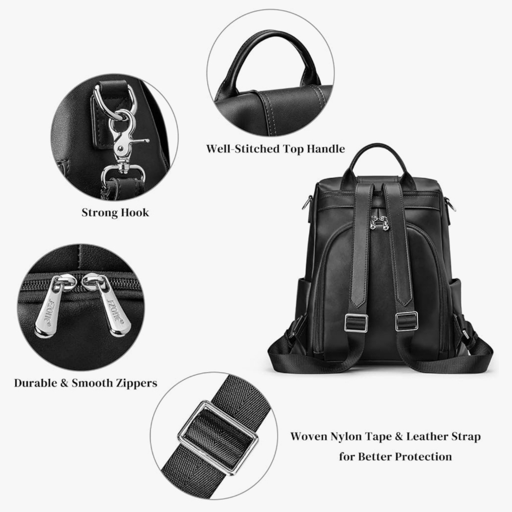 Fzone Antitheft Rucksack Shoulder Leather Back - image 4